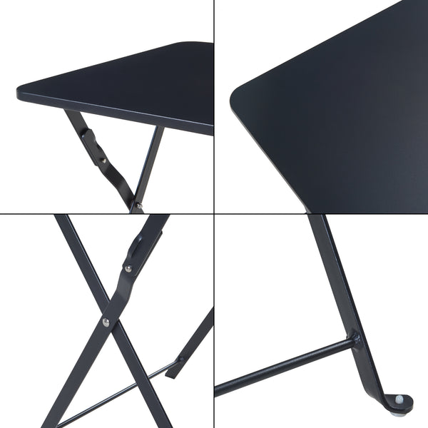 Table pliante Vegårshei acier 45 x 40 x 40 cm [en.casa]