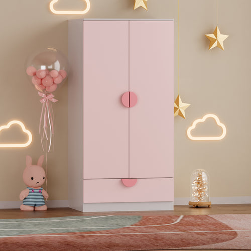 Armadietto Sandnes per Bambini con Appendiabiti e Cassetto [en.casa]