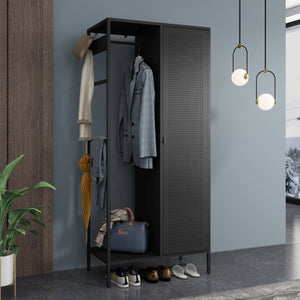 Armadio per Guardaroba Puumala in Metallo 180 x 80 x 45 cm [en.casa]