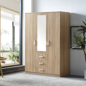 Armoire de chambre Bodolz MDF effet chêne sonoma [en.casa]