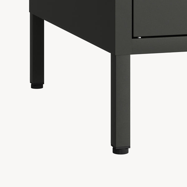 Armadio Guradaroba Esteli in Acciaio a 2 Ante con 2 Barre Appendiabiti e 4 Ripiani 170 x 80 x 45 cm [en.casa]