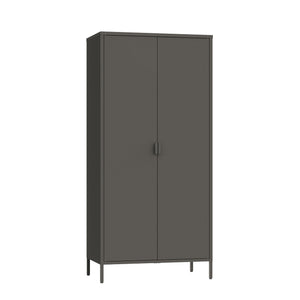 Armadio Guradaroba Esteli in Acciaio a 2 Ante con 2 Barre Appendiabiti e 4 Ripiani 170 x 80 x 45 cm [en.casa]