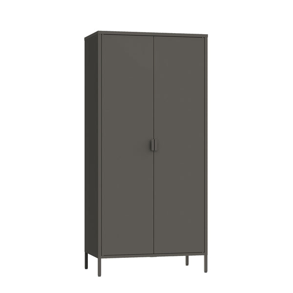 Armadio Guradaroba Esteli in Acciaio a 2 Ante con 2 Barre Appendiabiti e 4 Ripiani 170 x 80 x 45 cm [en.casa]