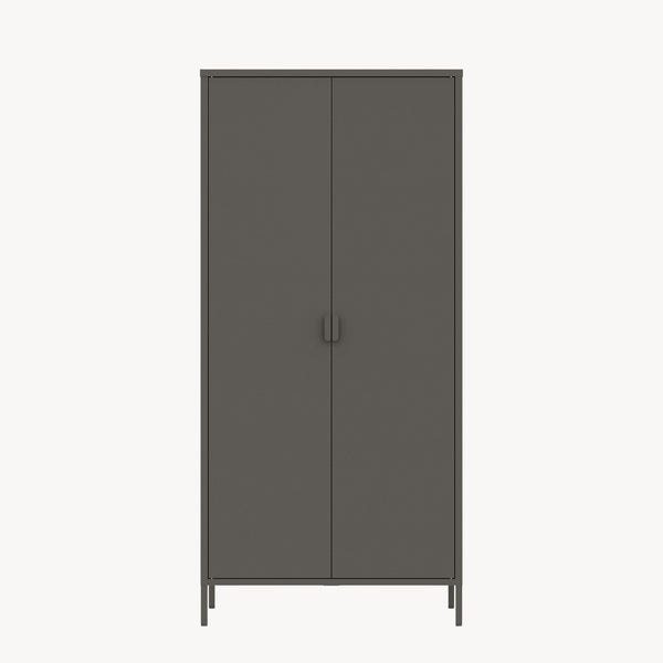 Armadio Guradaroba Esteli in Acciaio a 2 Ante con 2 Barre Appendiabiti e 4 Ripiani 170 x 80 x 45 cm [en.casa]