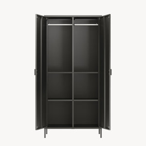 Armadio Guradaroba Esteli in Acciaio a 2 Ante con 2 Barre Appendiabiti e 4 Ripiani 170 x 80 x 45 cm [en.casa]