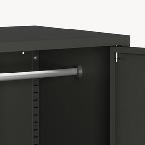 Armadio Guradaroba Esteli in Acciaio a 2 Ante con 2 Barre Appendiabiti e 4 Ripiani 170 x 80 x 45 cm [en.casa]