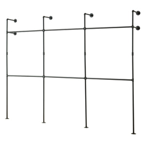 Stand Appendiabiti Kenävatka da Parete in Acciaio con Barra Porta Abiti - Nero [en.casa]
