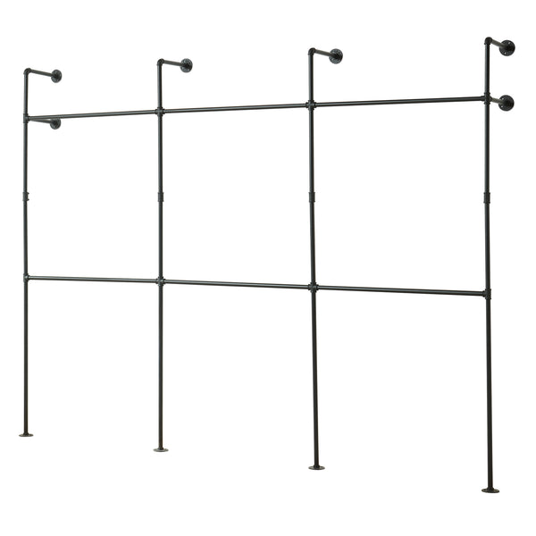 Stand Appendiabiti Kenävatka da Parete in Acciaio con Barra Porta Abiti - Nero [en.casa]