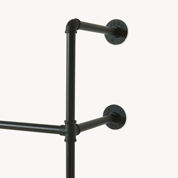 Stand Appendiabiti Kenävatka da Parete in Acciaio con Barra Porta Abiti - Nero [en.casa]