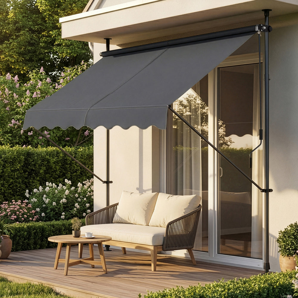 Tenda da Sole a Muro 'Stem' con Pali di Supporto Telescopici pro.tec 