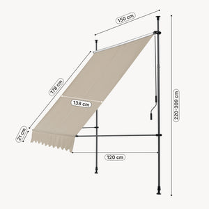 Tenda da Sole a Muro 'Stem' con Pali di Supporto Telescopici pro.tec 
