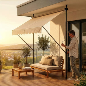 Tenda da Sole a Muro 'Stem' con Pali di Supporto Telescopici pro.tec 