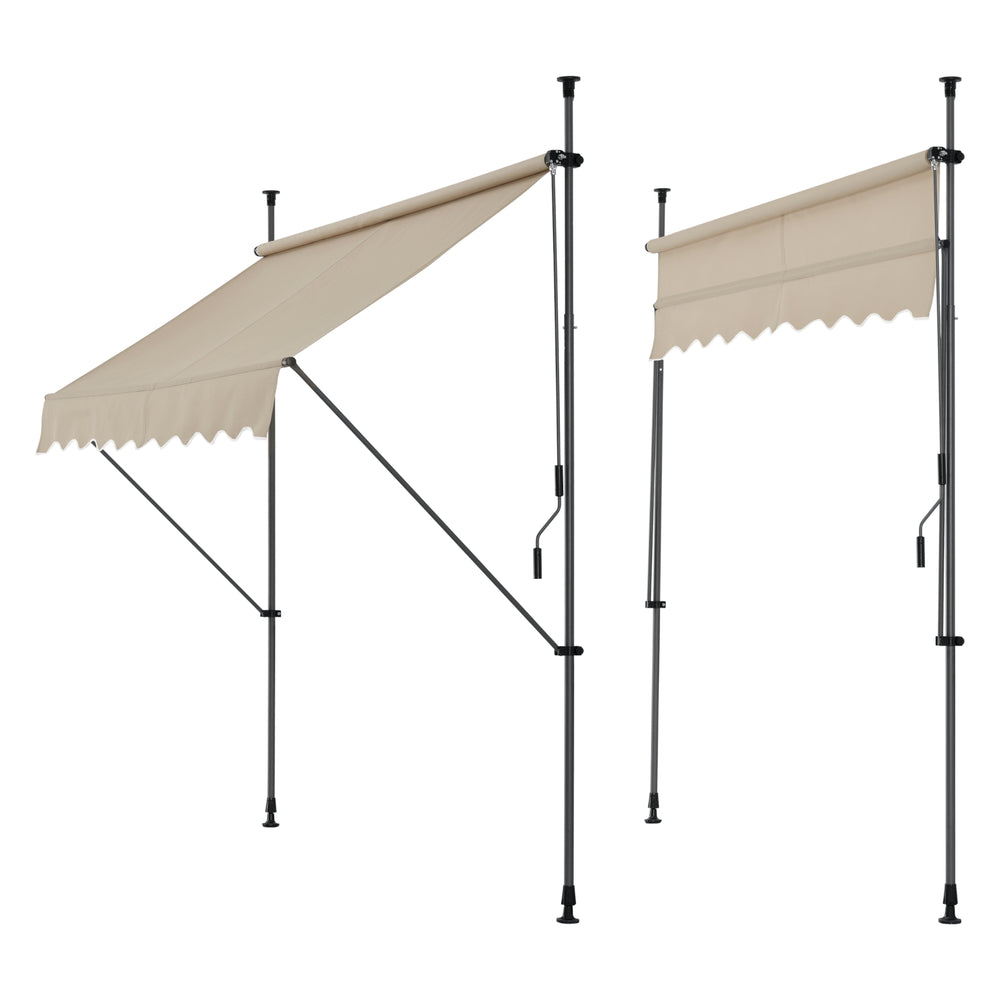 Klemmmarkise Stem Grau oder Sandfarben [pro.tec] - premiumXL