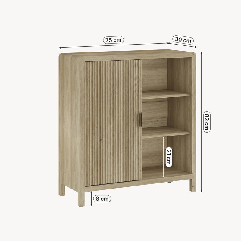 Croquis coté Buffet Lukkodso 82 x 75 x 30 cm [en.casa]