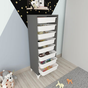 Meuble de rangement Lurøy à 8 paniers 116,5 x 45 x 30 cm [en.casa]
