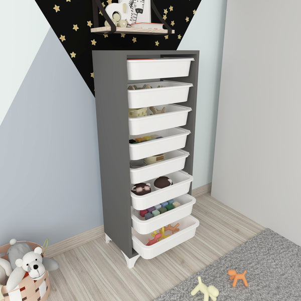 Meuble de rangement Lurøy à 8 paniers 116,5 x 45 x 30 cm [en.casa]