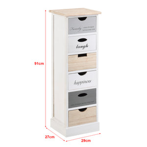 Commode Salo à 6 Tiroirs en Bois 91 x 29 x 27 cm [en.casa]