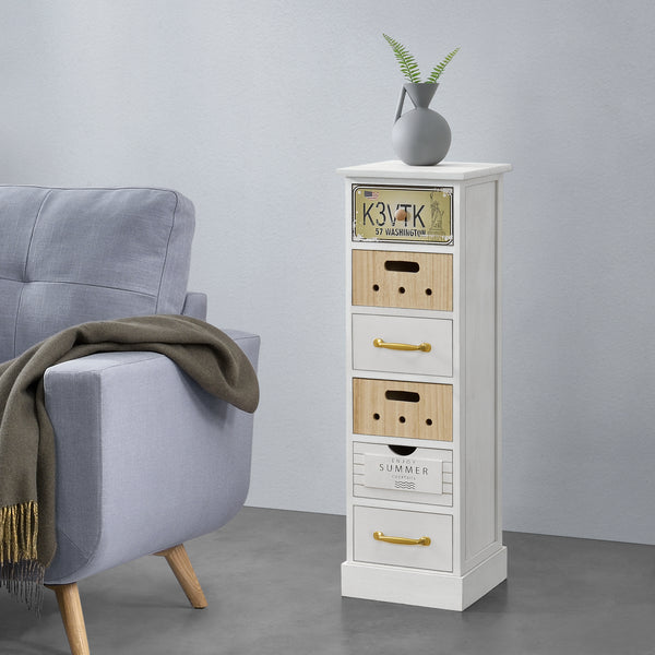 Commode Salo à 6 Tiroirs en Bois 91 x 29 x 27 cm [en.casa]