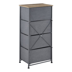 Commode meuble de rangement en métal tiroirs en non-tissé [pro.tec]