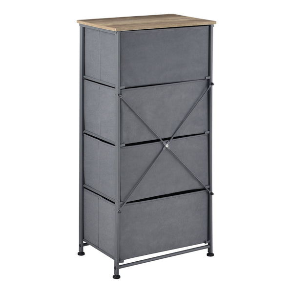 Commode meuble de rangement en métal tiroirs en non-tissé [pro.tec]