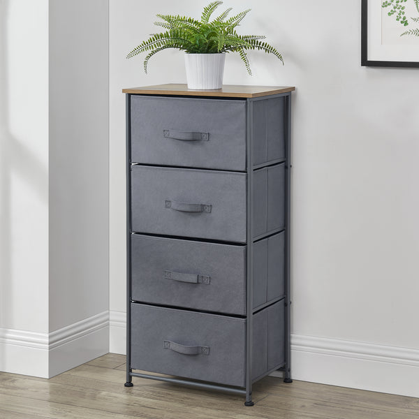 Commode meuble de rangement en métal tiroirs en non-tissé [pro.tec]