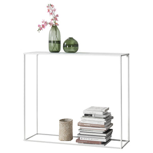 [en.casa] Tavolo a Consolle da Ingresso/Soggiorno/Corridoio 95 x 110 x 32 cm Mobile di Appoggio in Metallo - Bianco