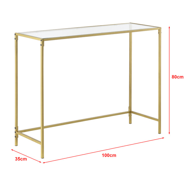 Table Console pour Salon Alajärvi en Verre 100 x 35 x 80 cm [en.casa]