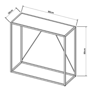 Table console Austevoll acier 90 x 30 x 80 cm [en.casa]