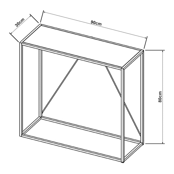 Table console Austevoll acier 90 x 30 x 80 cm [en.casa]