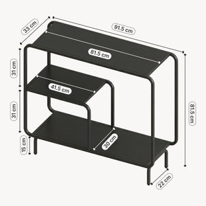 Table console Færder acier noir mat [en.casa]