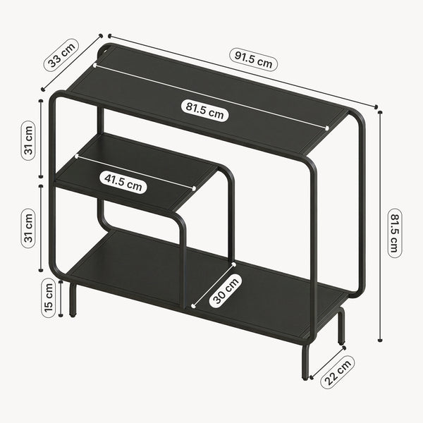 Table console Færder acier noir mat [en.casa]