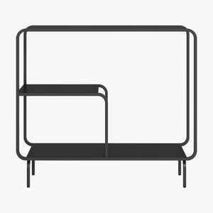 Table console Færder acier noir mat [en.casa]