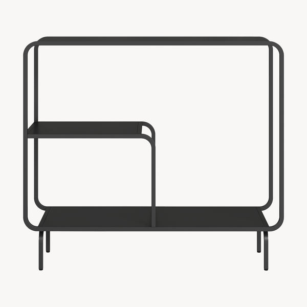 Table console Færder acier noir mat [en.casa]