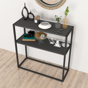 Table console Hemsedal avec surface de stockage 90 x 90 x 33,5 cm [en.casa]