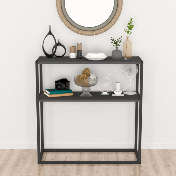 Table console Hemsedal avec surface de stockage 90 x 90 x 33,5 cm [en.casa]