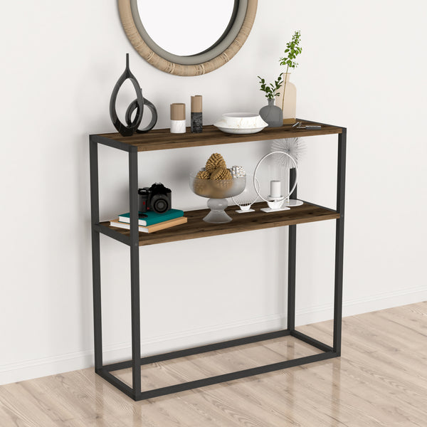 Table console Hemsedal avec surface de stockage 90 x 90 x 33,5 cm [en.casa]