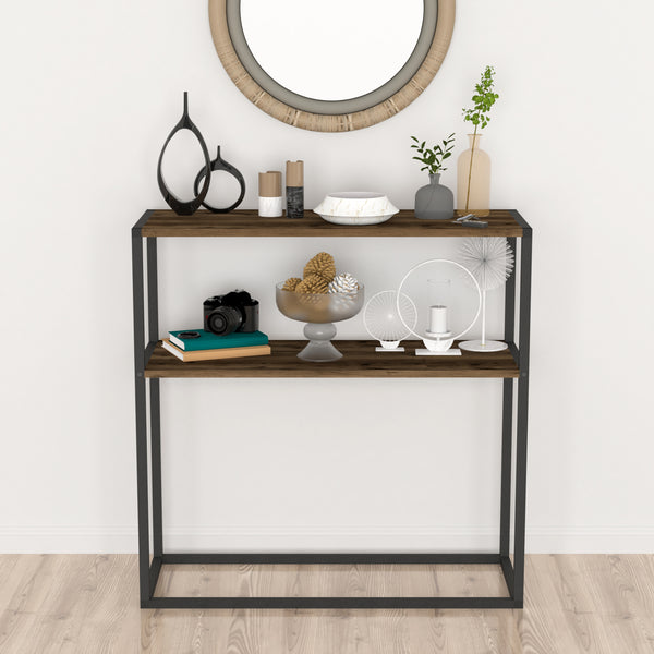 Table console Hemsedal avec surface de stockage 90 x 90 x 33,5 cm [en.casa]