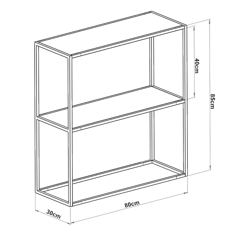 Croquis coté Table console Konnevesi 85 x 80 x 30 cm [en.casa]