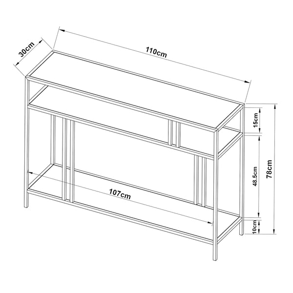 Table console Kumlinge acier [en.casa]