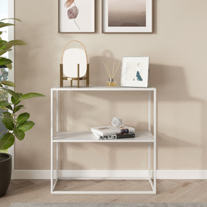 Table console Strömstad acier 2 surfaces de rangement 80 x 80 x 26 cm [en.casa]