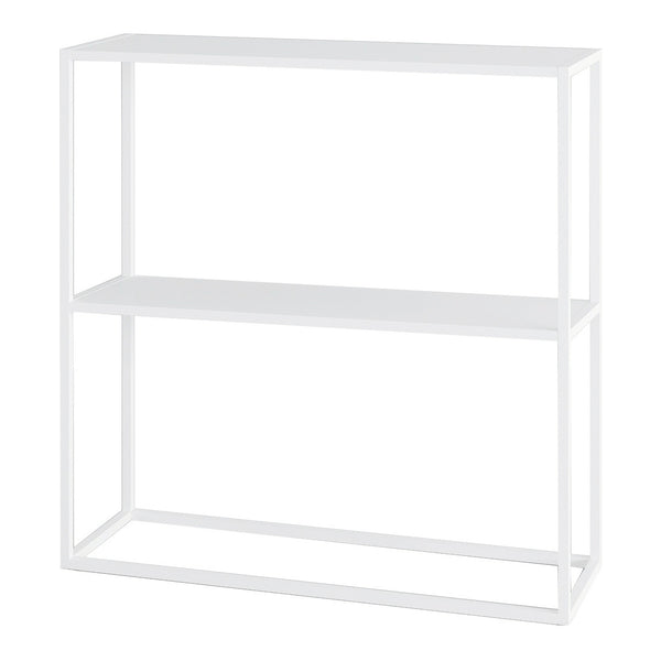 Table console Strömstad acier 2 surfaces de rangement 80 x 80 x 26 cm [en.casa]