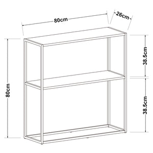 Table console Strömstad acier 2 surfaces de rangement 80 x 80 x 26 cm [en.casa]