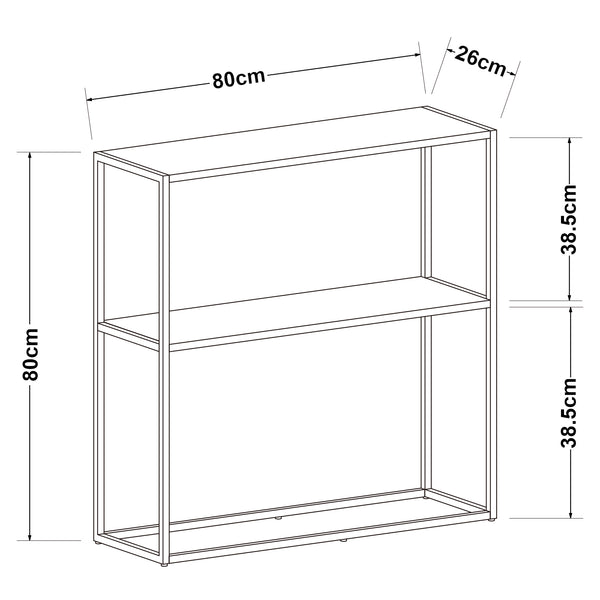 Table console Strömstad acier 2 surfaces de rangement 80 x 80 x 26 cm [en.casa]