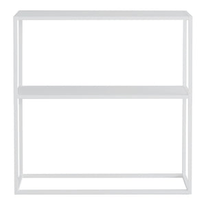 Table console Strömstad acier 2 surfaces de rangement 80 x 80 x 26 cm [en.casa]