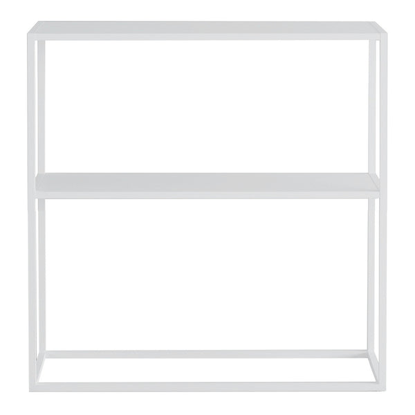 Table console Strömstad acier 2 surfaces de rangement 80 x 80 x 26 cm [en.casa]