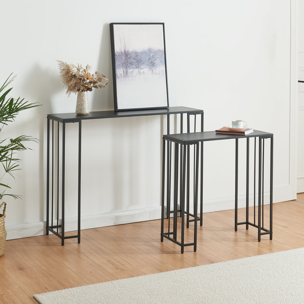 Consolle Ørsta set da 2 nero [en.casa] - premiumXL