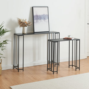 Consolle Ørsta set da 2 nero [en.casa] - premiumXL