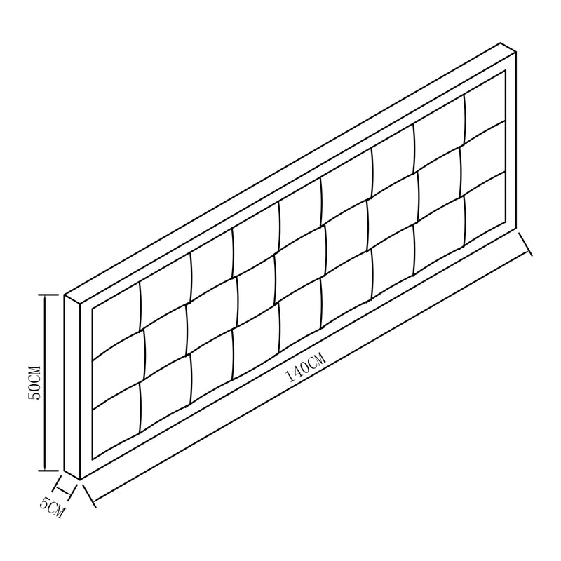 Croquis coté Tête de lit Tervo velours [en.casa]