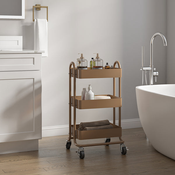 Chariot de service Pyhäntä à 3 paniers acier 79 x 46 x 35 cm [en.casa]