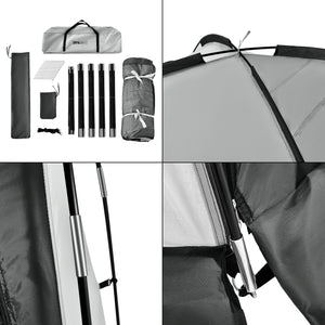 Tonnelle de camping Grästorp avec guirlande à 96 LED 345 x 345 x 247 cm [pro.tec]